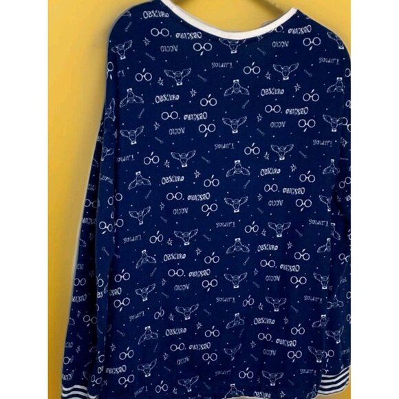 Harry Potter Hogwarts Logo Wizarding World Blue Soft Pullover Medium CR50 New - Picture 3 of 3